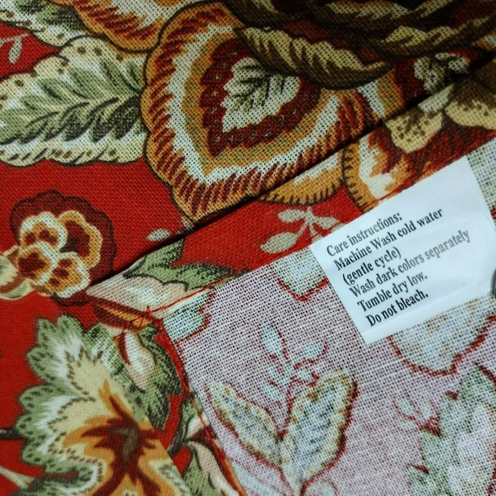 Dwell Studio Red Floral Cotton Napkins, Set of 6 + 1, 19